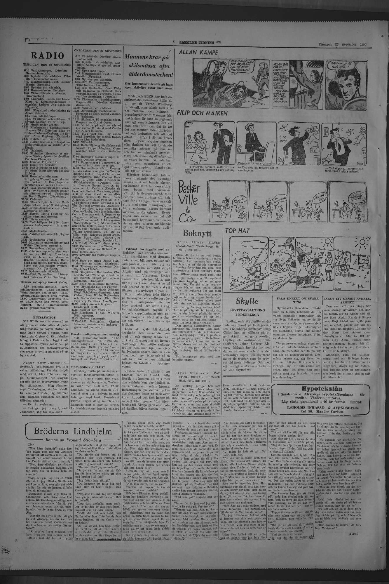 Laholms Tidning Tisdag 28 november 1950, sida 6
