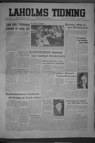 Förstasidan, Lördag 28 oktober 1950
