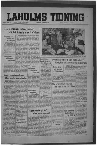 Förstasidan, Lördag 29 juli 1950
