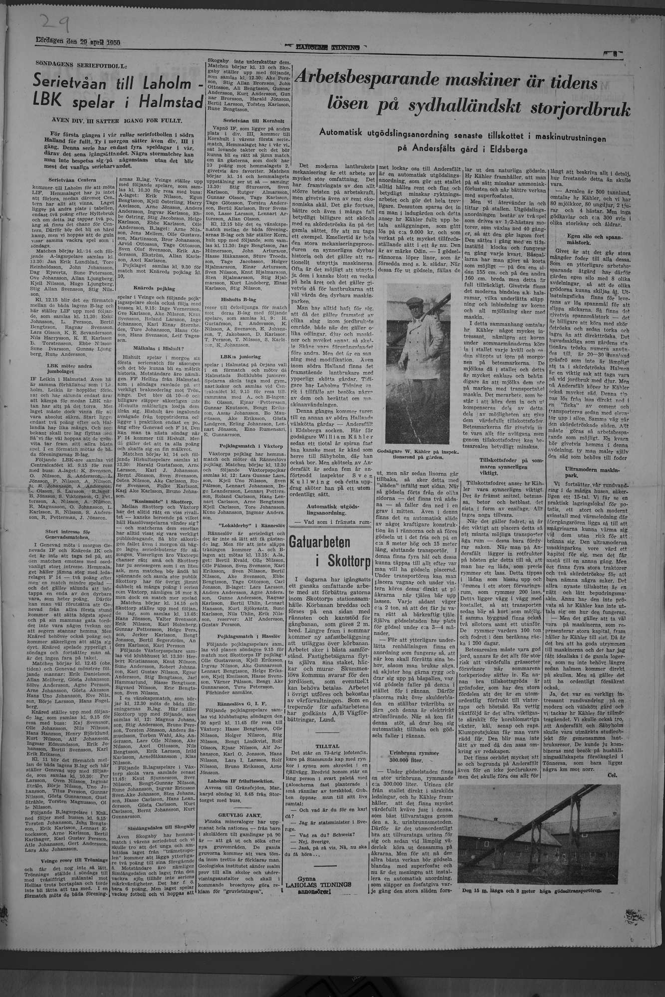 Laholms Tidning Lördag 29 april 1950, sida 5