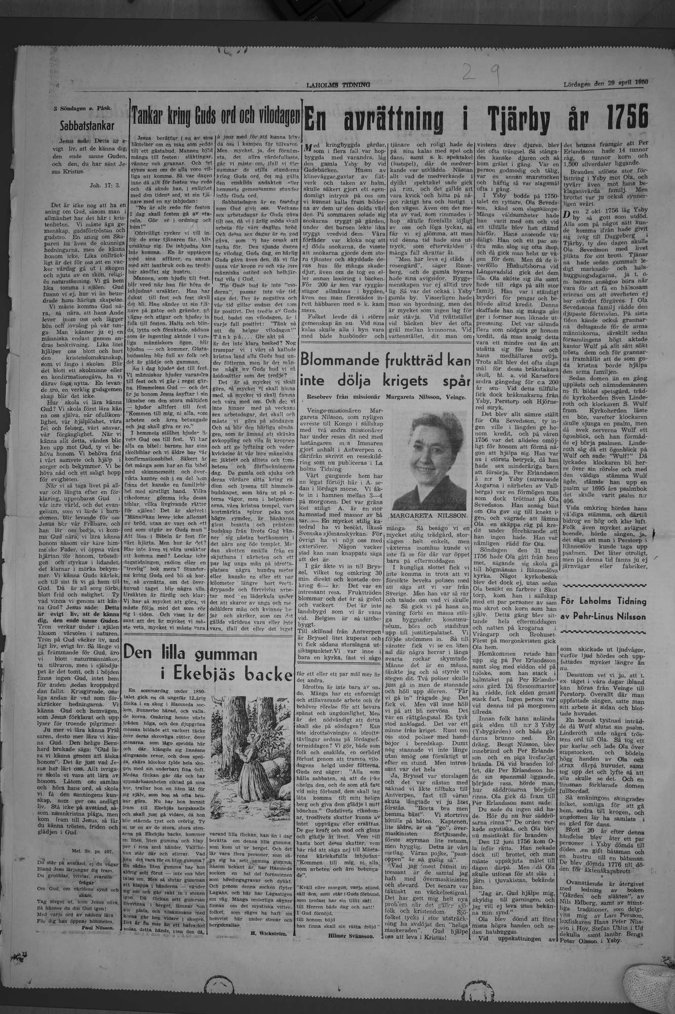 Laholms Tidning Lördag 29 april 1950, sida 6