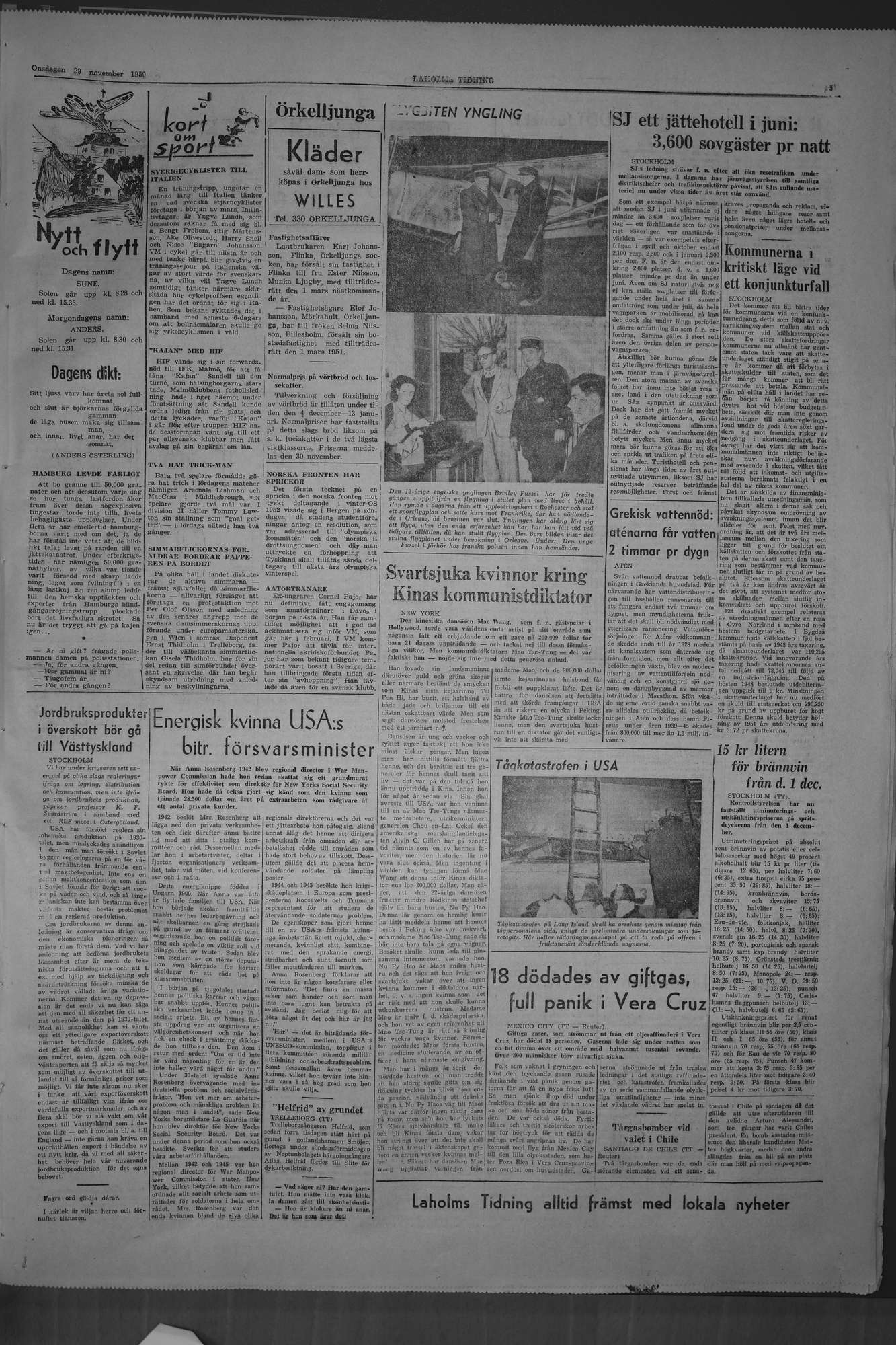 Laholms Tidning Onsdag 29 november 1950, sida 5