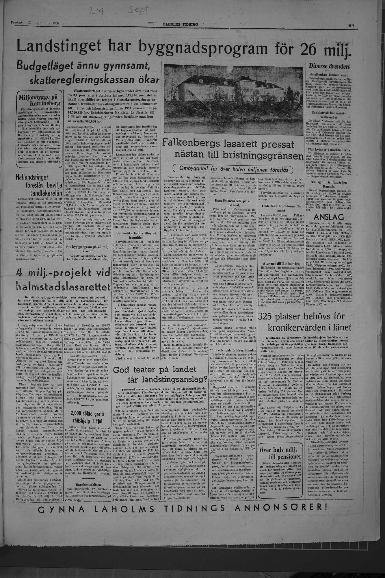 Laholms Tidning Fredag 29 september 1950, sida 5