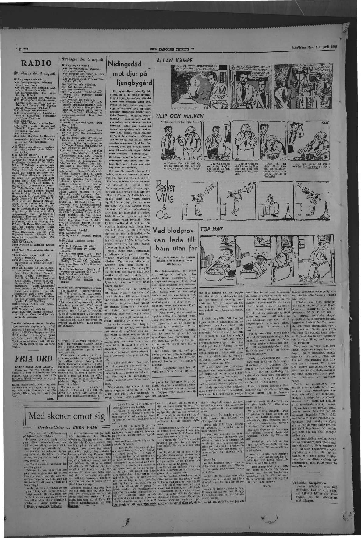 Laholms Tidning Torsdag 3 augusti 1950, sida 8