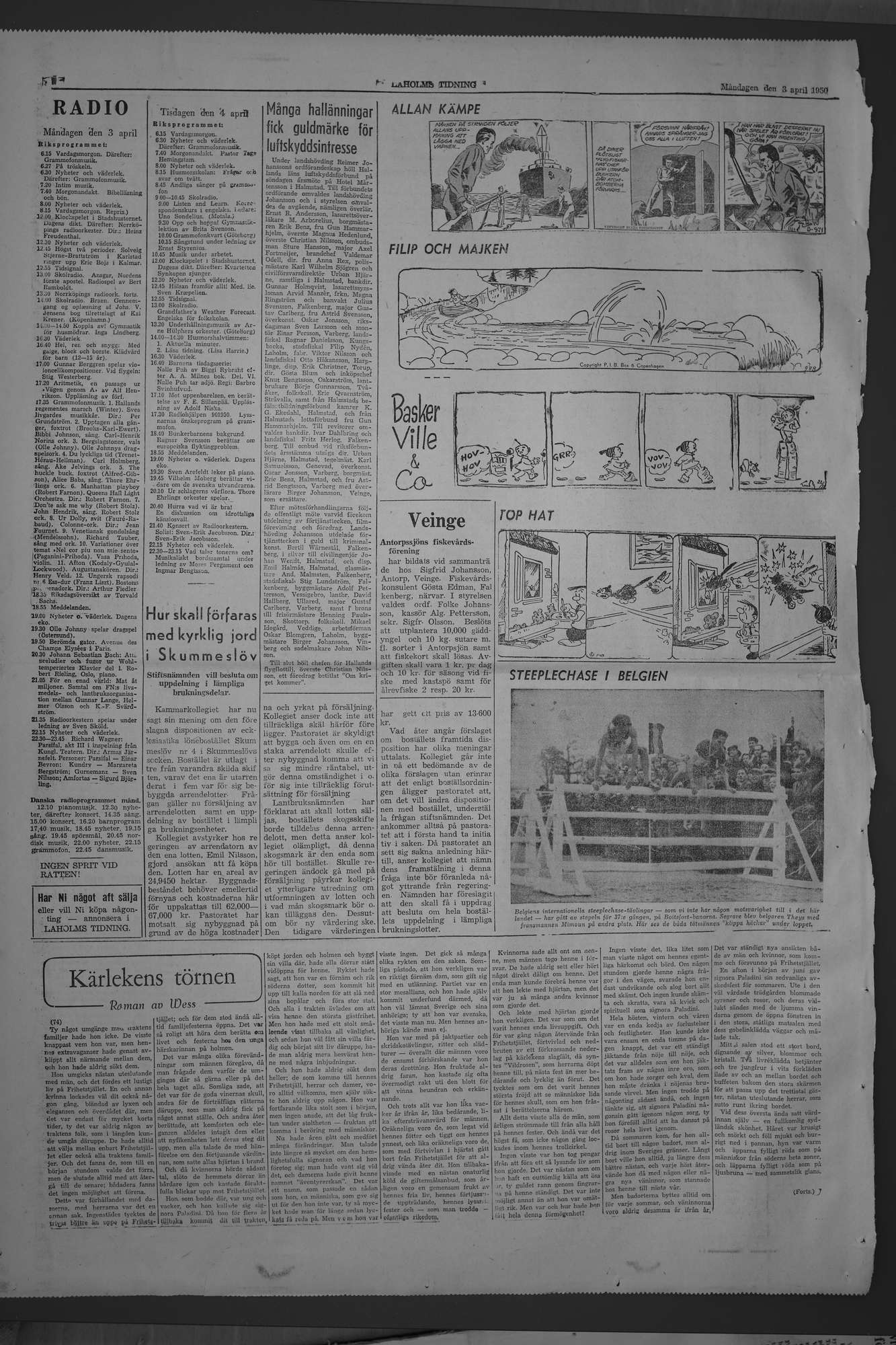 Laholms Tidning Måndag 3 april 1950, sida 6