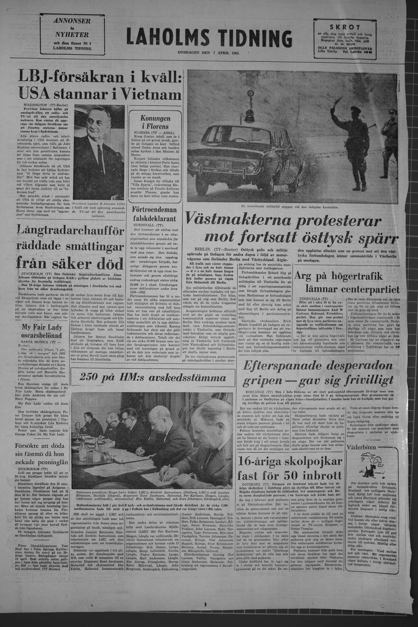 Laholms Tidning Onsdag 7 april 1965, sida 8