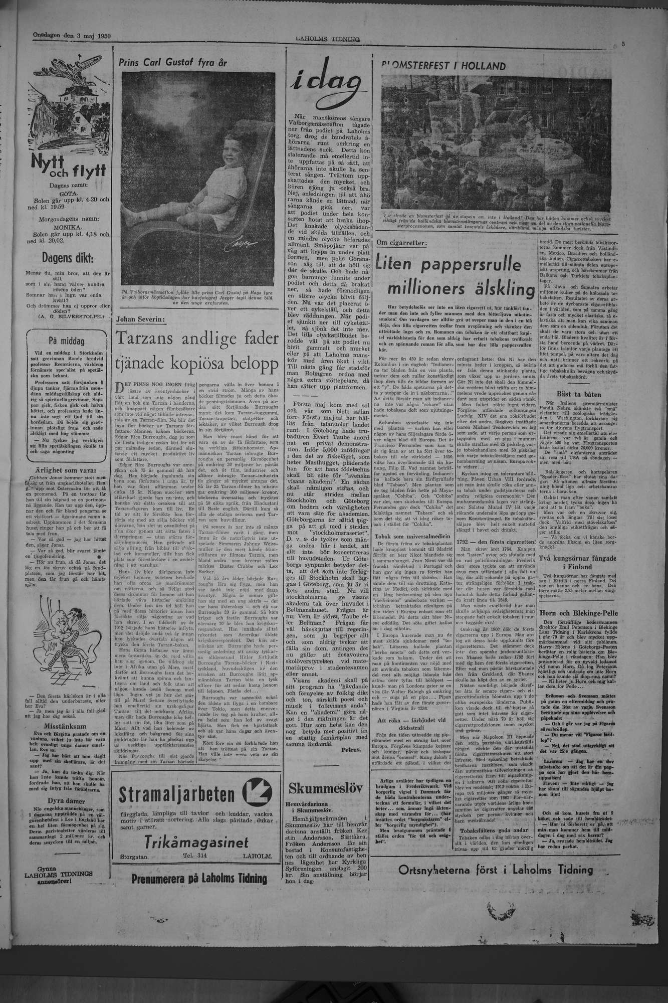 Laholms Tidning Onsdag 3 maj 1950, sida 5
