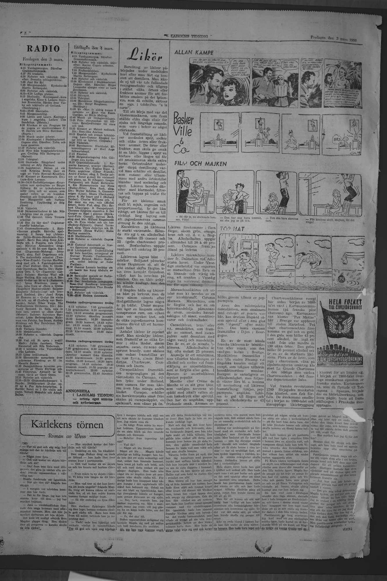 Laholms Tidning Fredag 3 mars 1950, sida 8