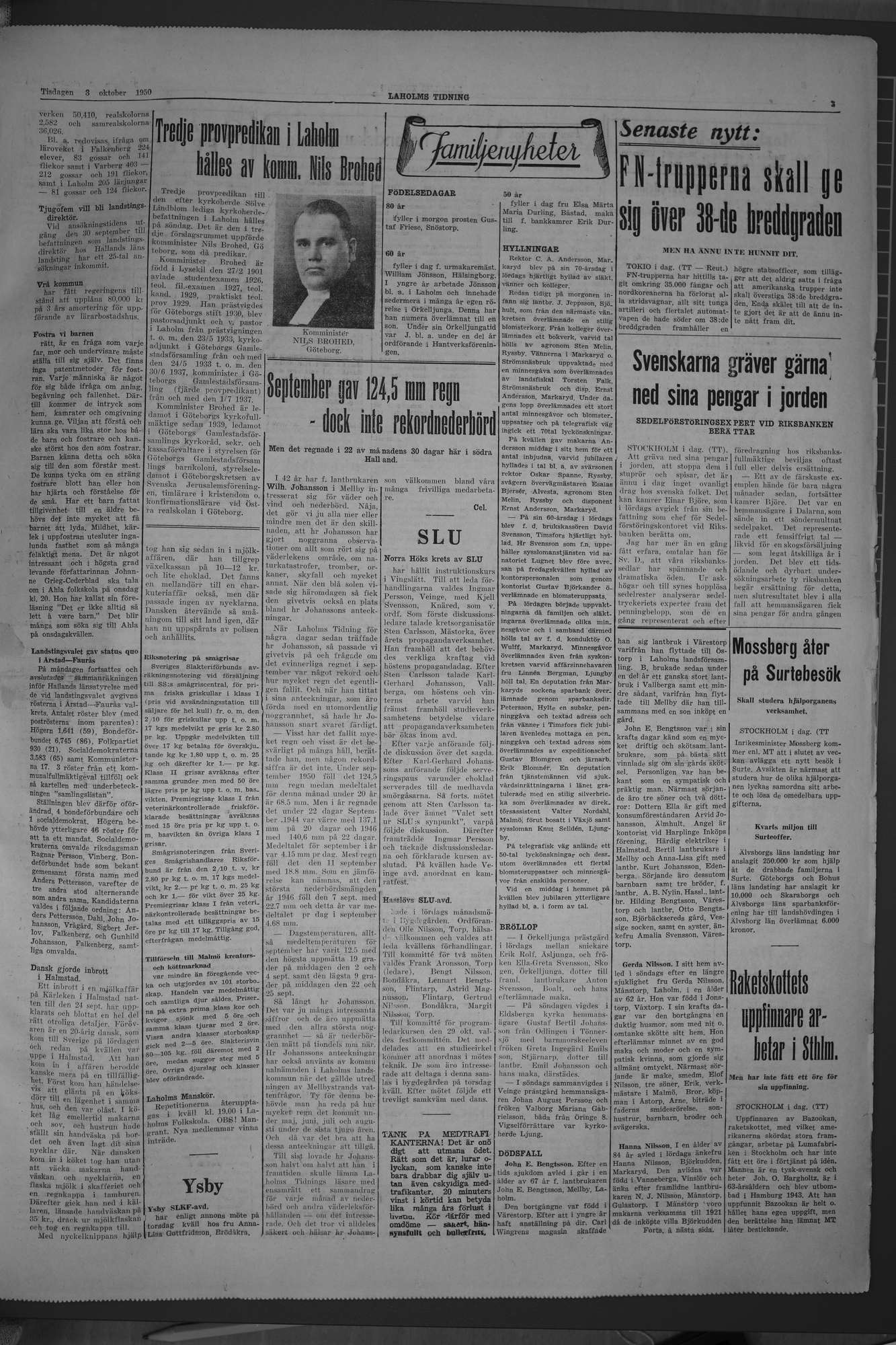 Laholms Tidning Tisdag 3 oktober 1950, sida 3