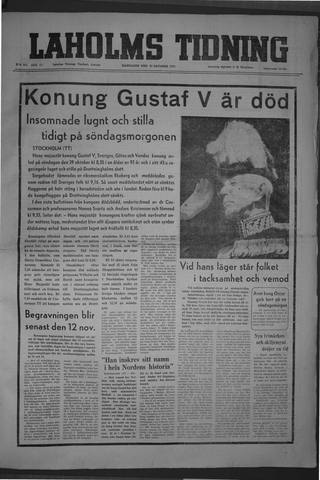 Förstasidan, Måndag 30 oktober 1950