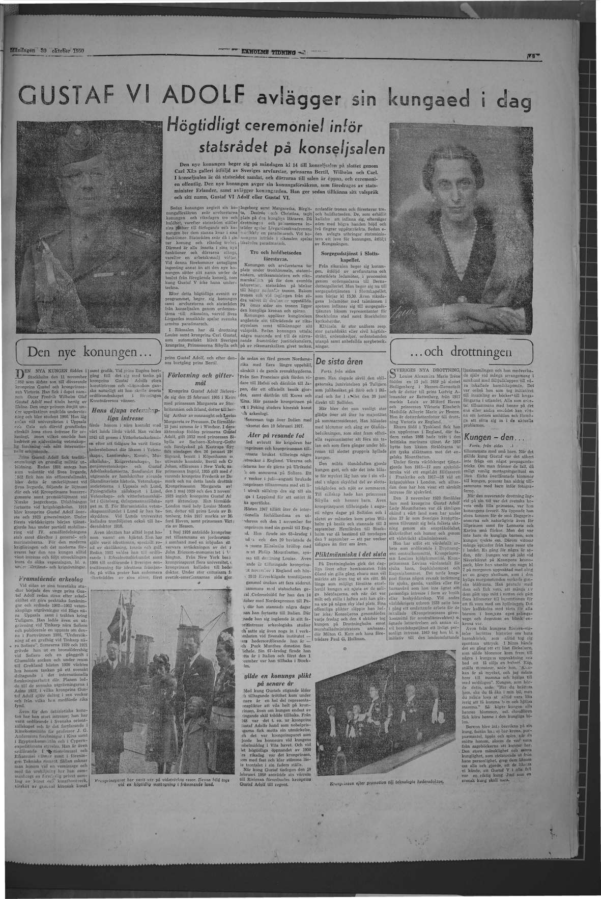 Laholms Tidning Måndag 30 oktober 1950, sida 5