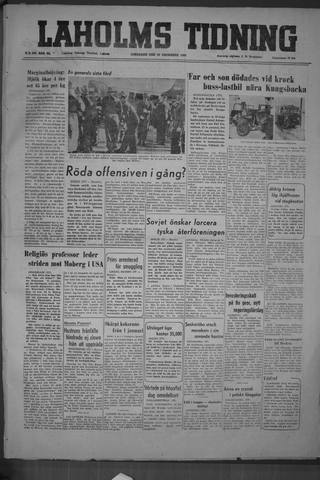 Förstasidan, Lördag 30 december 1950