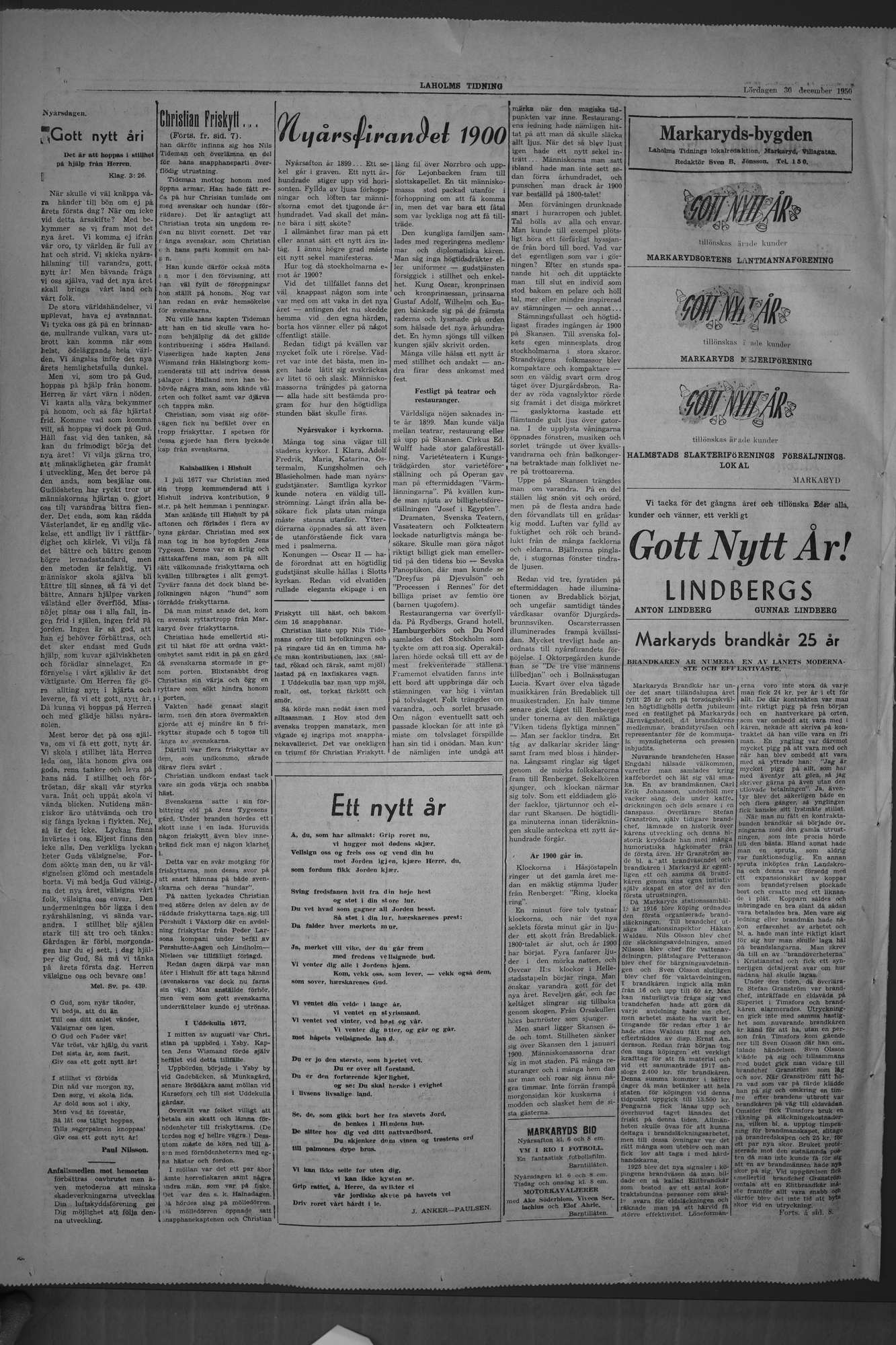 Laholms Tidning Lördag 30 december 1950, sida 6