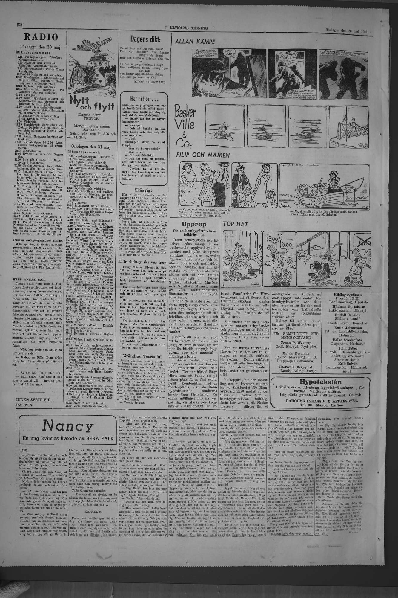 Laholms Tidning Tisdag 30 maj 1950, sida 6