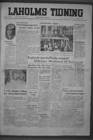 Förstasidan, Torsdag 30 mars 1950