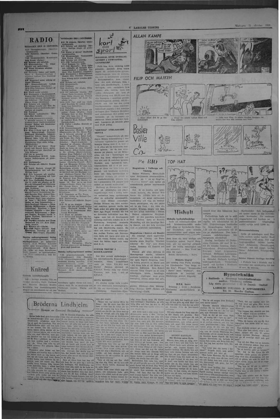 Laholms Tidning Tisdag 31 oktober 1950, sida 8