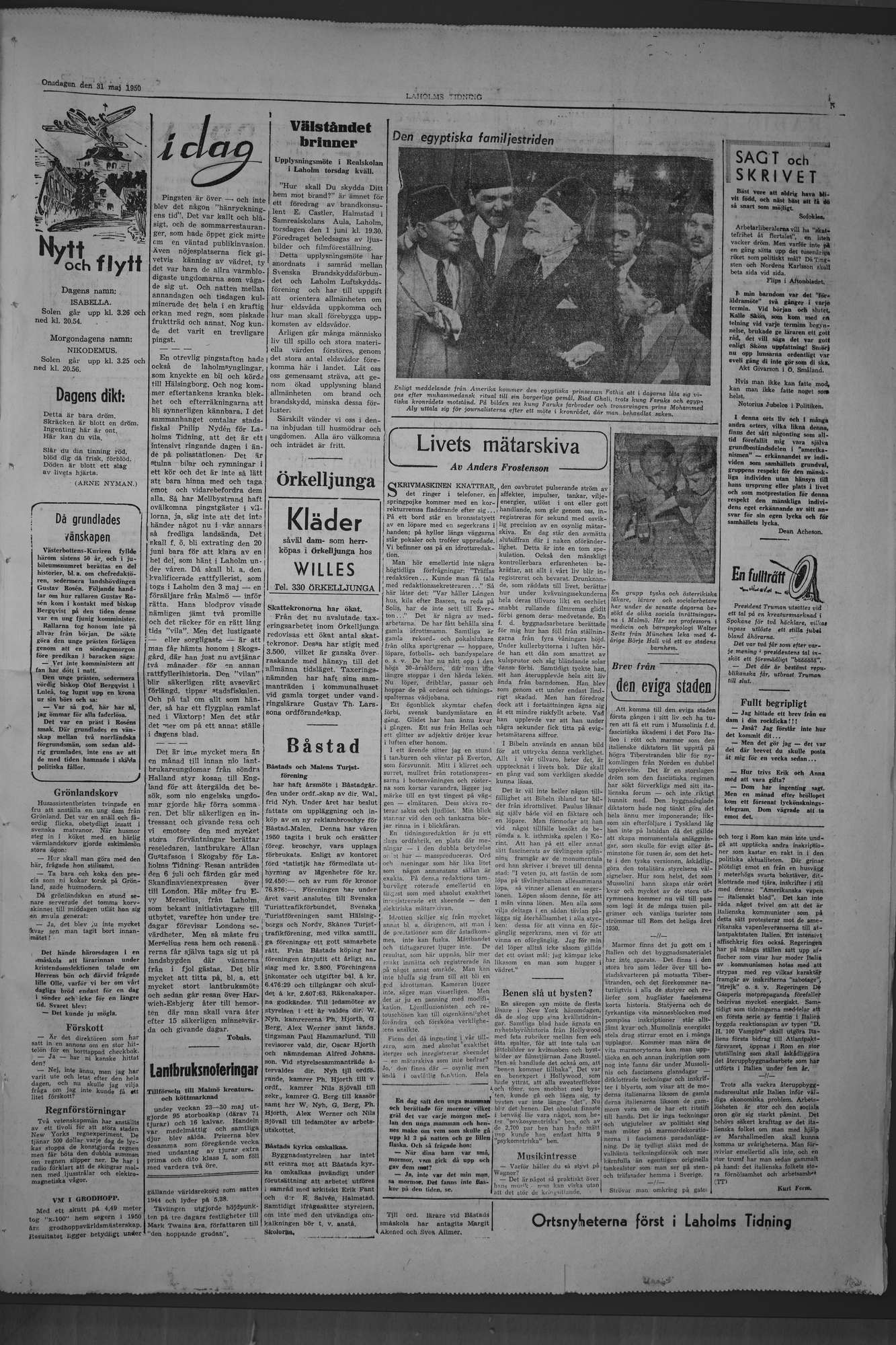 Laholms Tidning Onsdag 31 maj 1950, sida 5