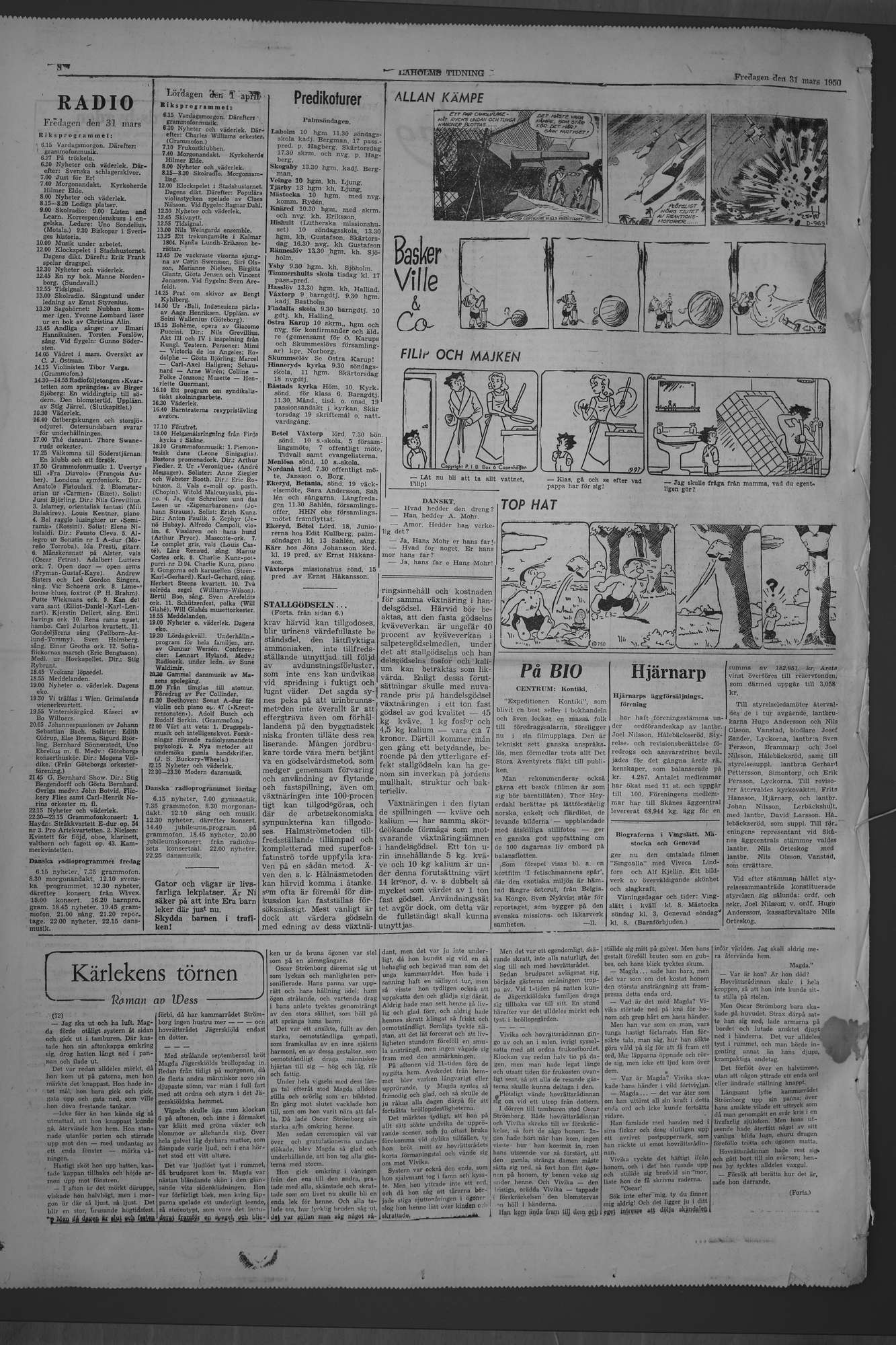 Laholms Tidning Fredag 31 mars 1950, sida 8
