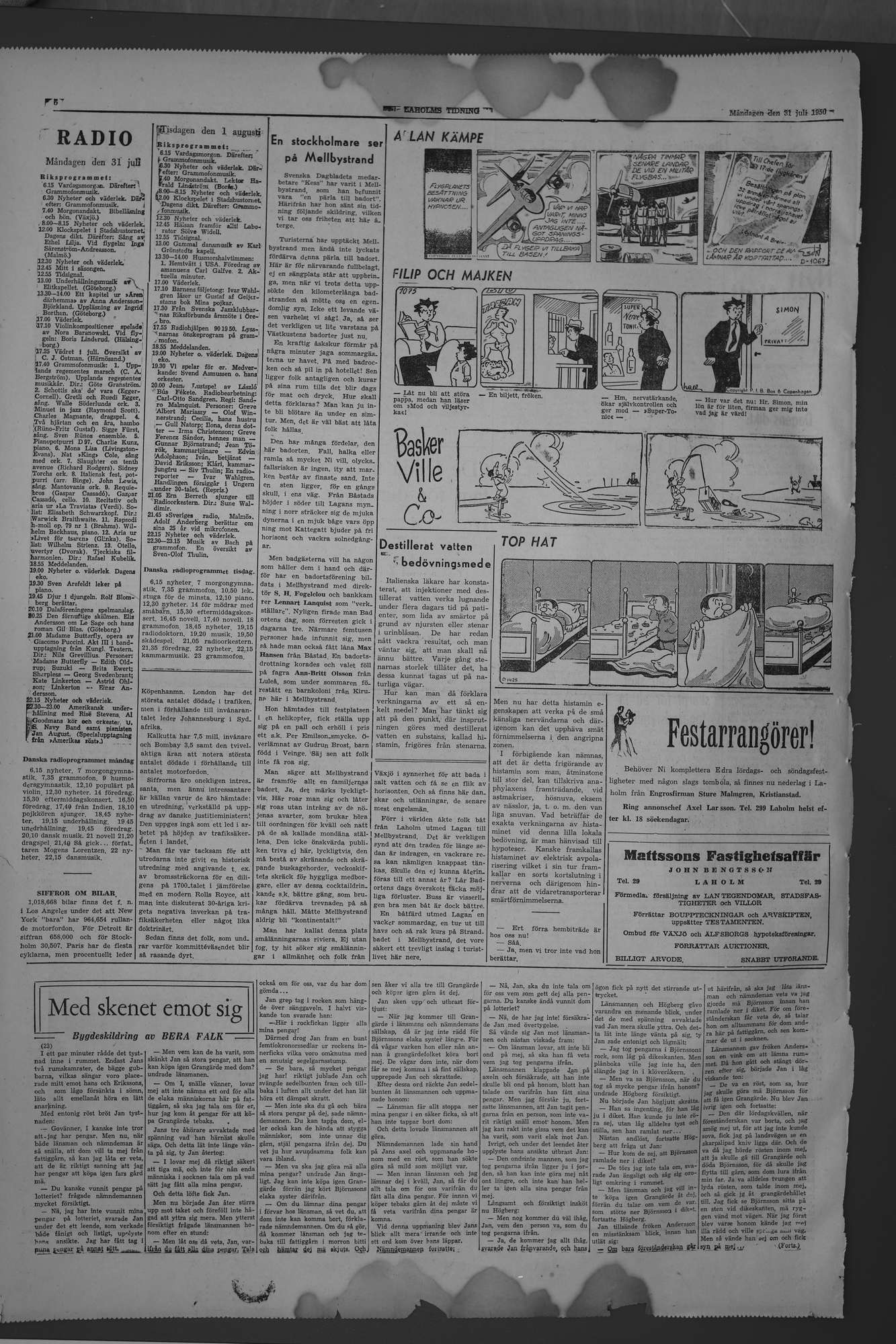 Laholms Tidning Måndag 31 juli 1950, sida 6