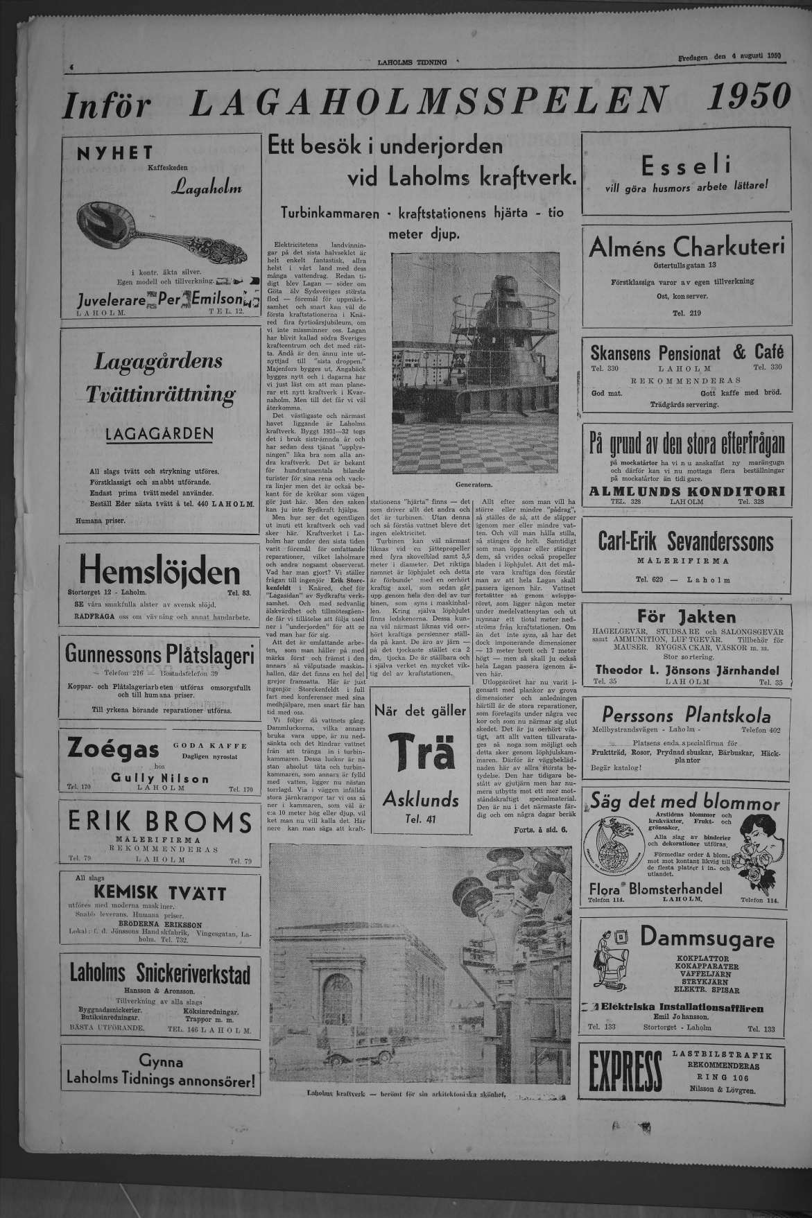 Laholms Tidning Fredag 4 augusti 1950, sida 4