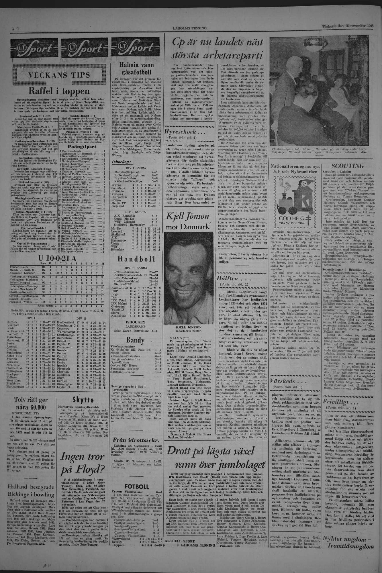 Laholms Tidning Tisdag 16 november 1965, sida 6