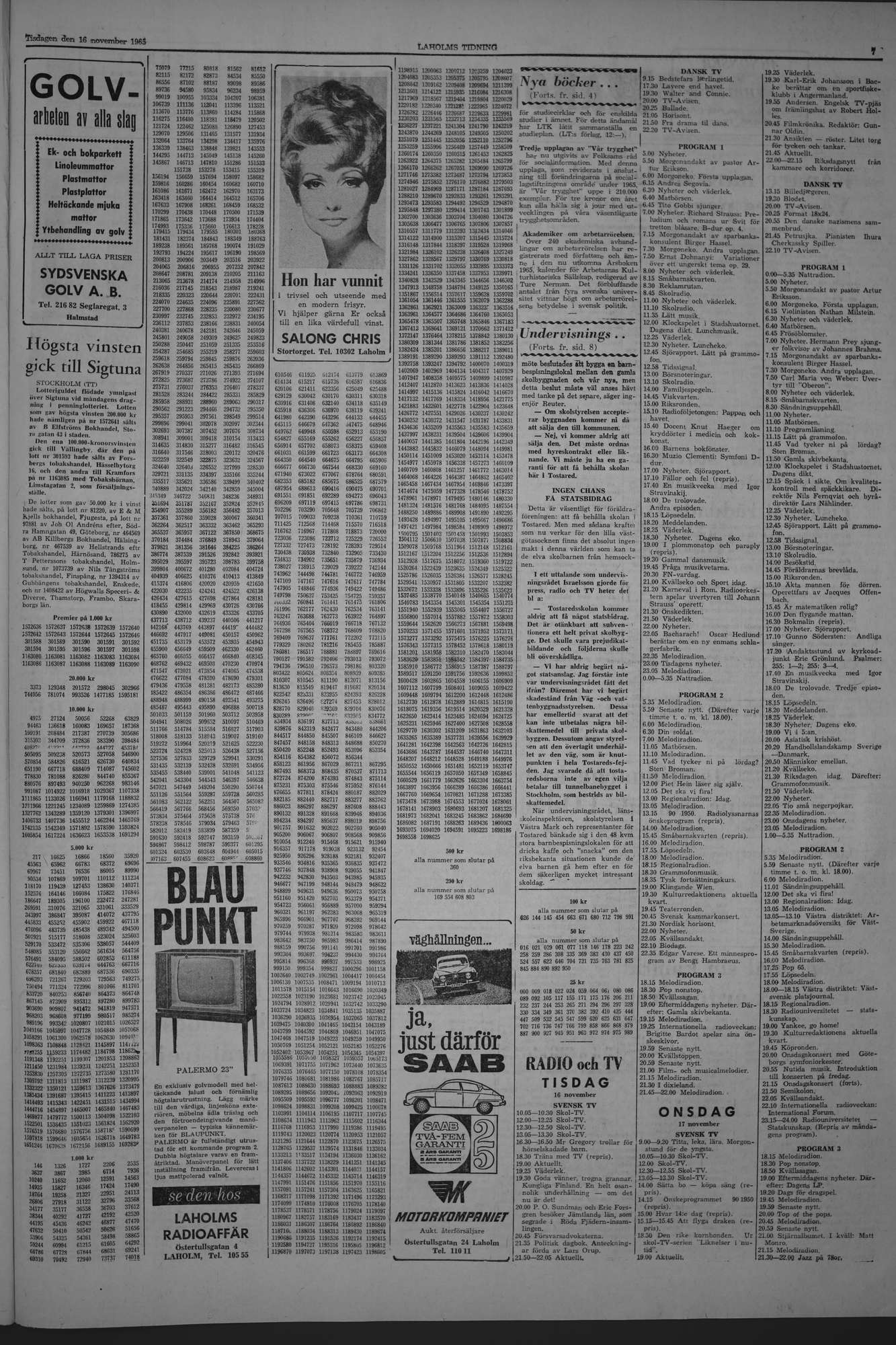 Laholms Tidning Tisdag 16 november 1965, sida 7