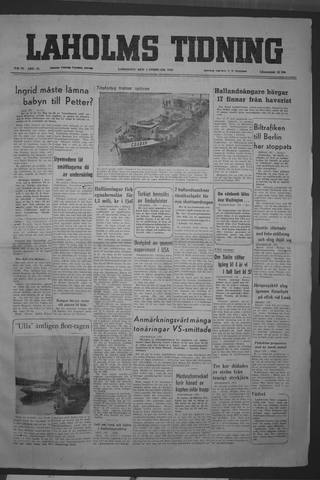 Förstasidan, Lördag 4 februari 1950