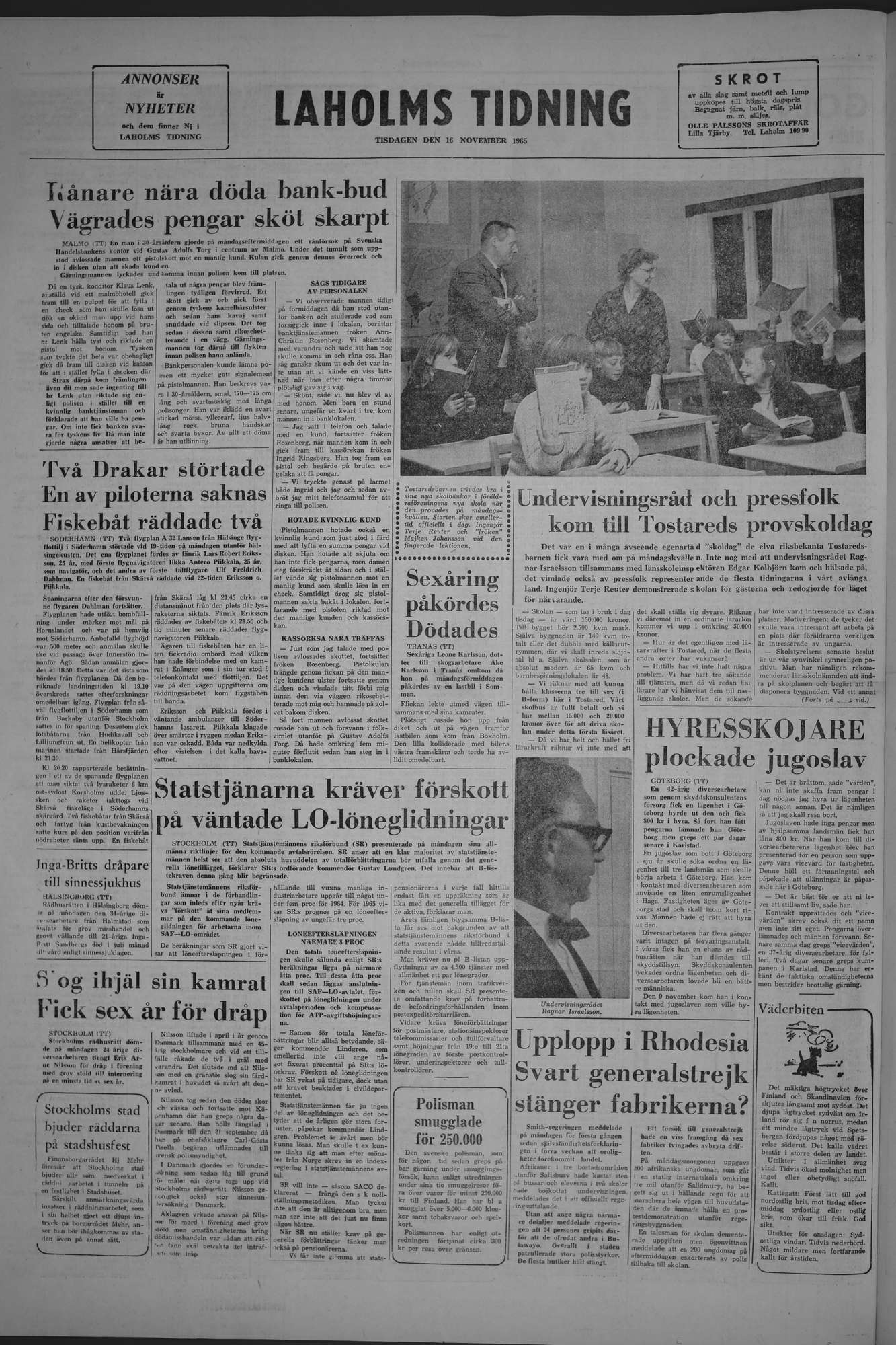 Laholms Tidning Tisdag 16 november 1965, sida 8