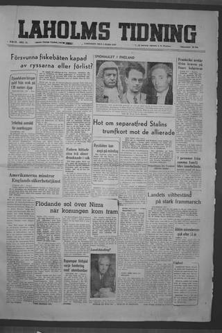 Förstasidan, Lördag 4 mars 1950