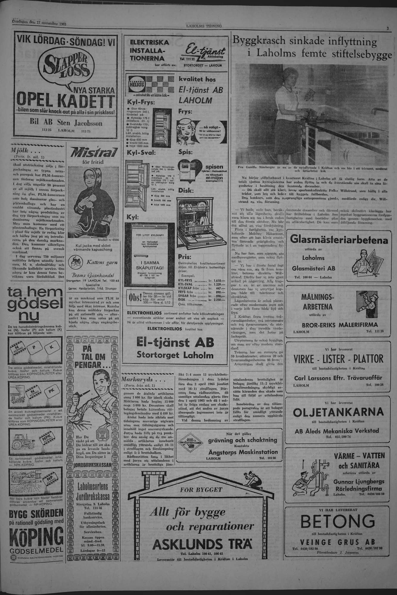 Laholms Tidning Onsdag 17 november 1965, sida 3