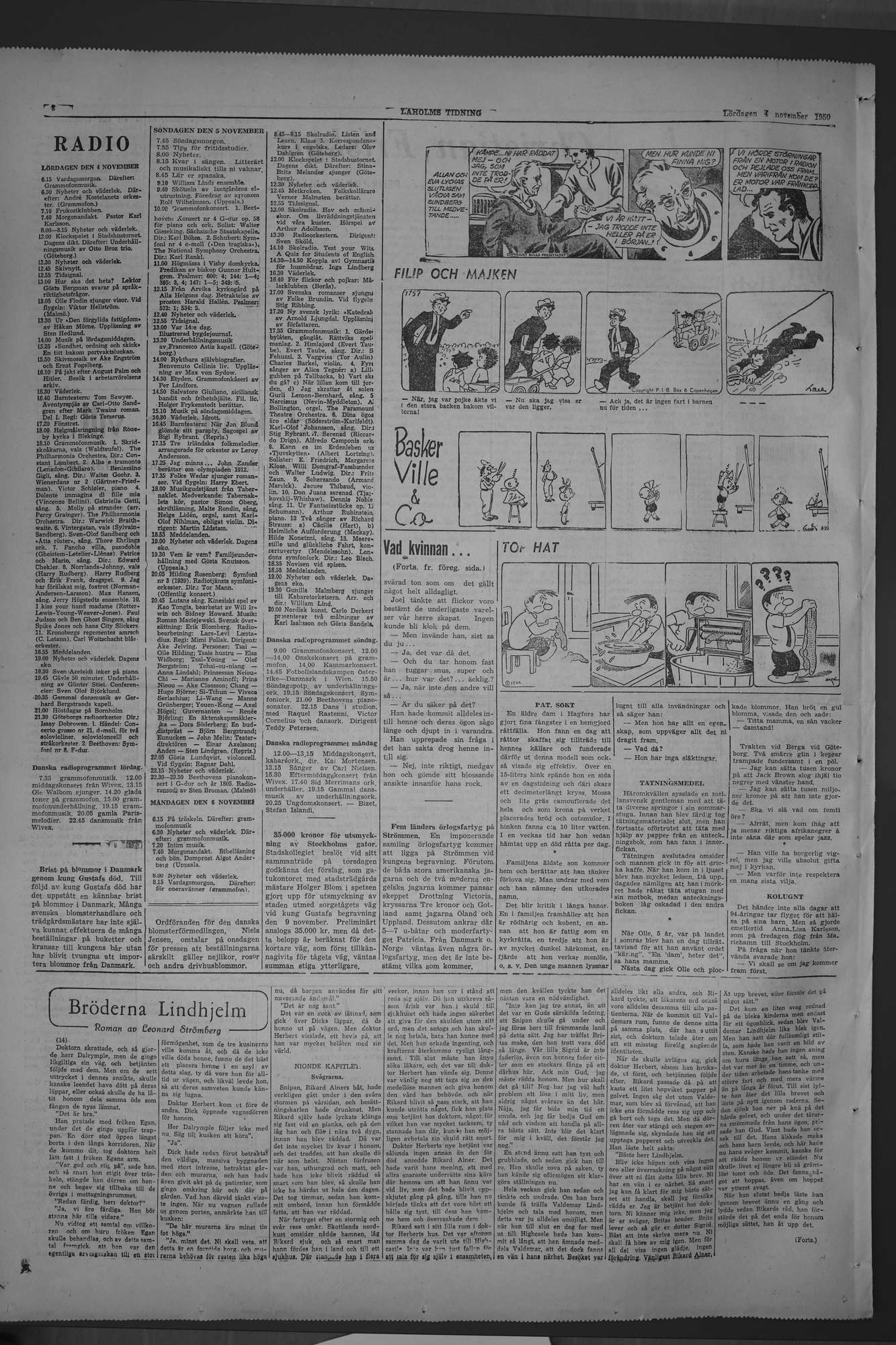 Laholms Tidning Lördag 4 november 1950, sida 8