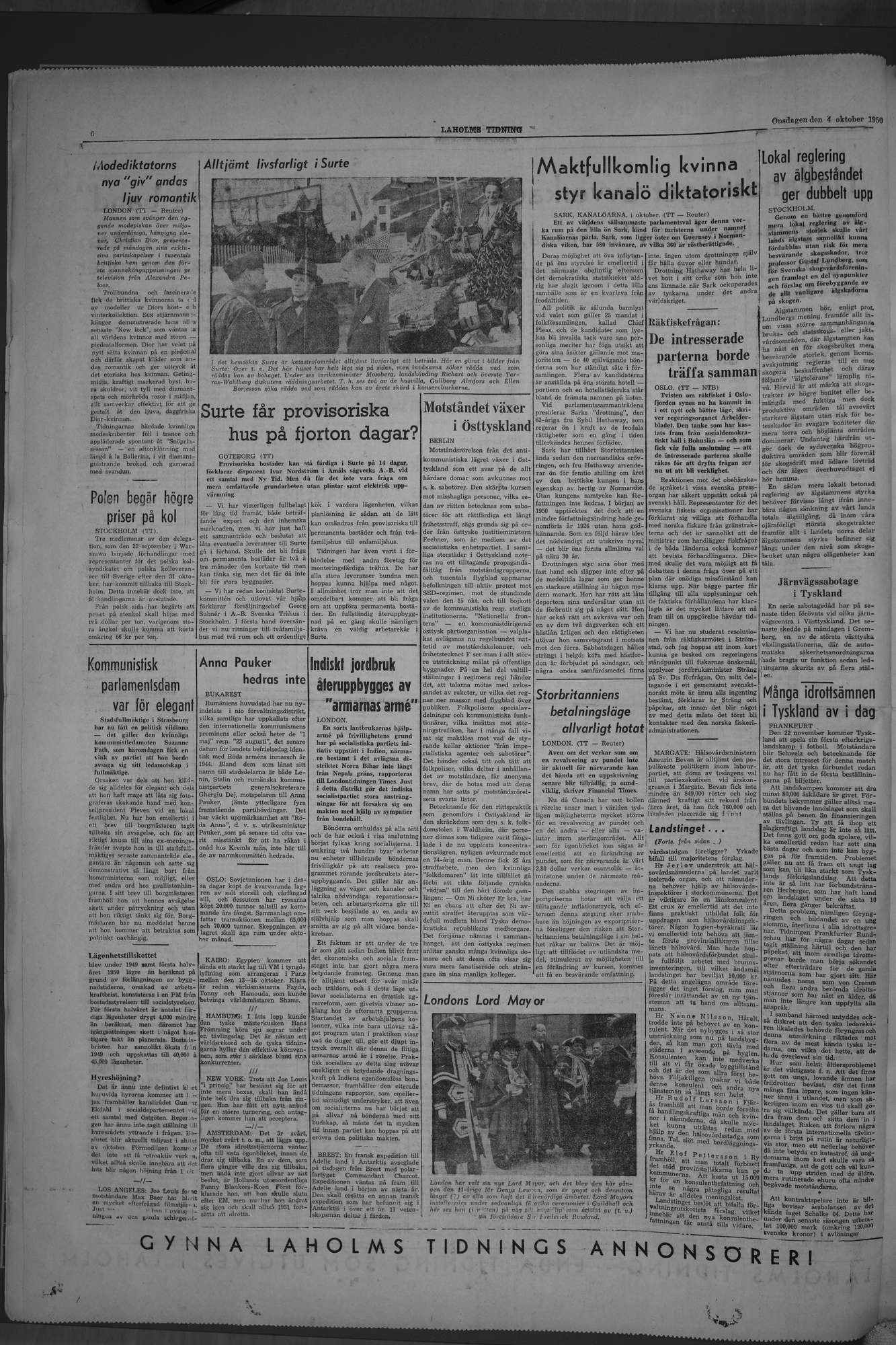 Laholms Tidning Onsdag 4 oktober 1950, sida 6