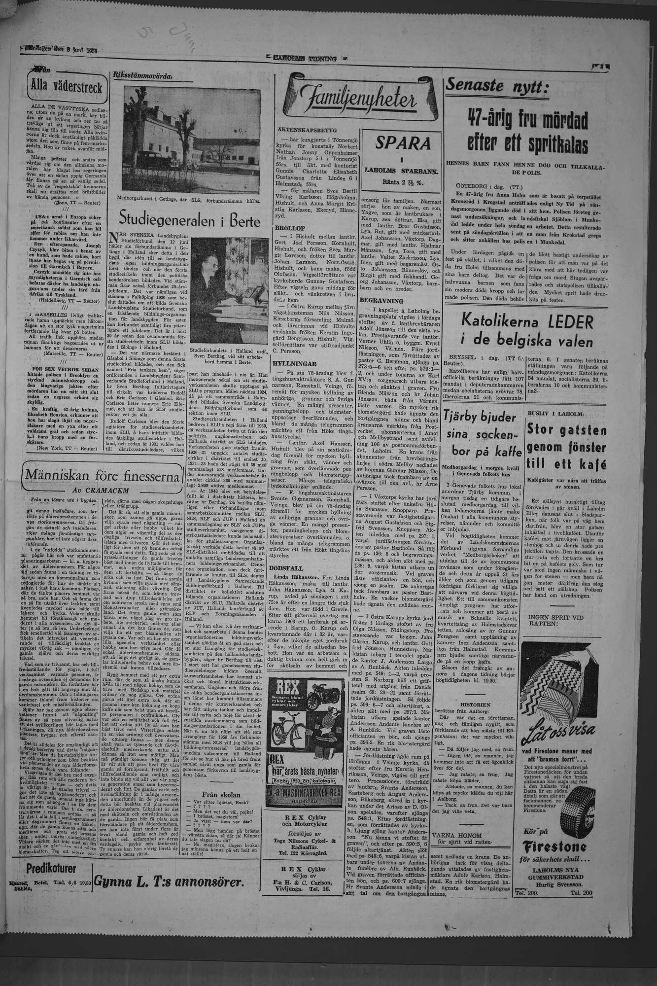Laholms Tidning Måndag 5 juni 1950, sida 3