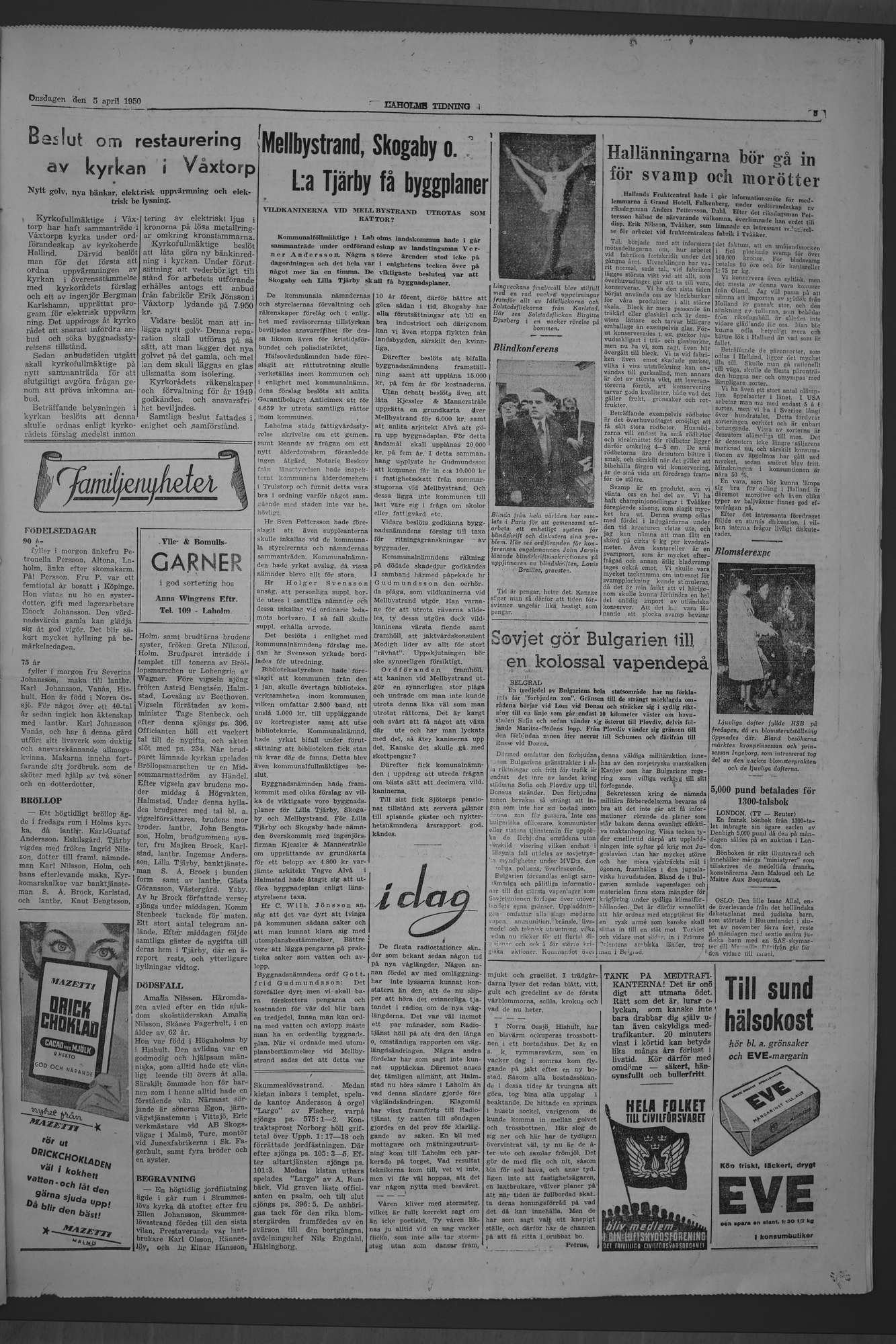Laholms Tidning Onsdag 5 april 1950, sida 5