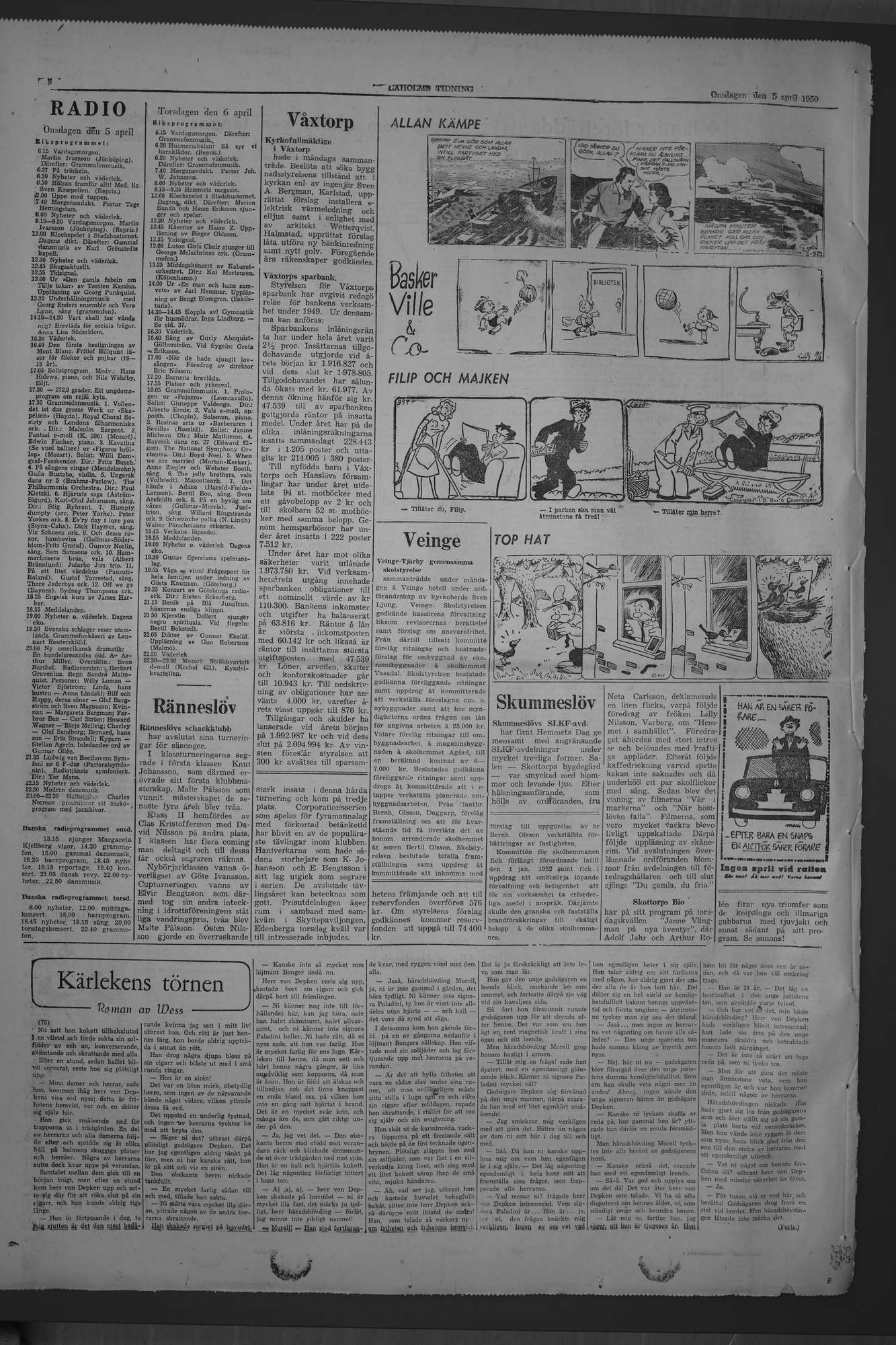 Laholms Tidning Onsdag 5 april 1950, sida 8
