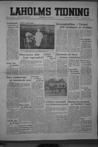 Förstasidan, Fredag 5 maj 1950