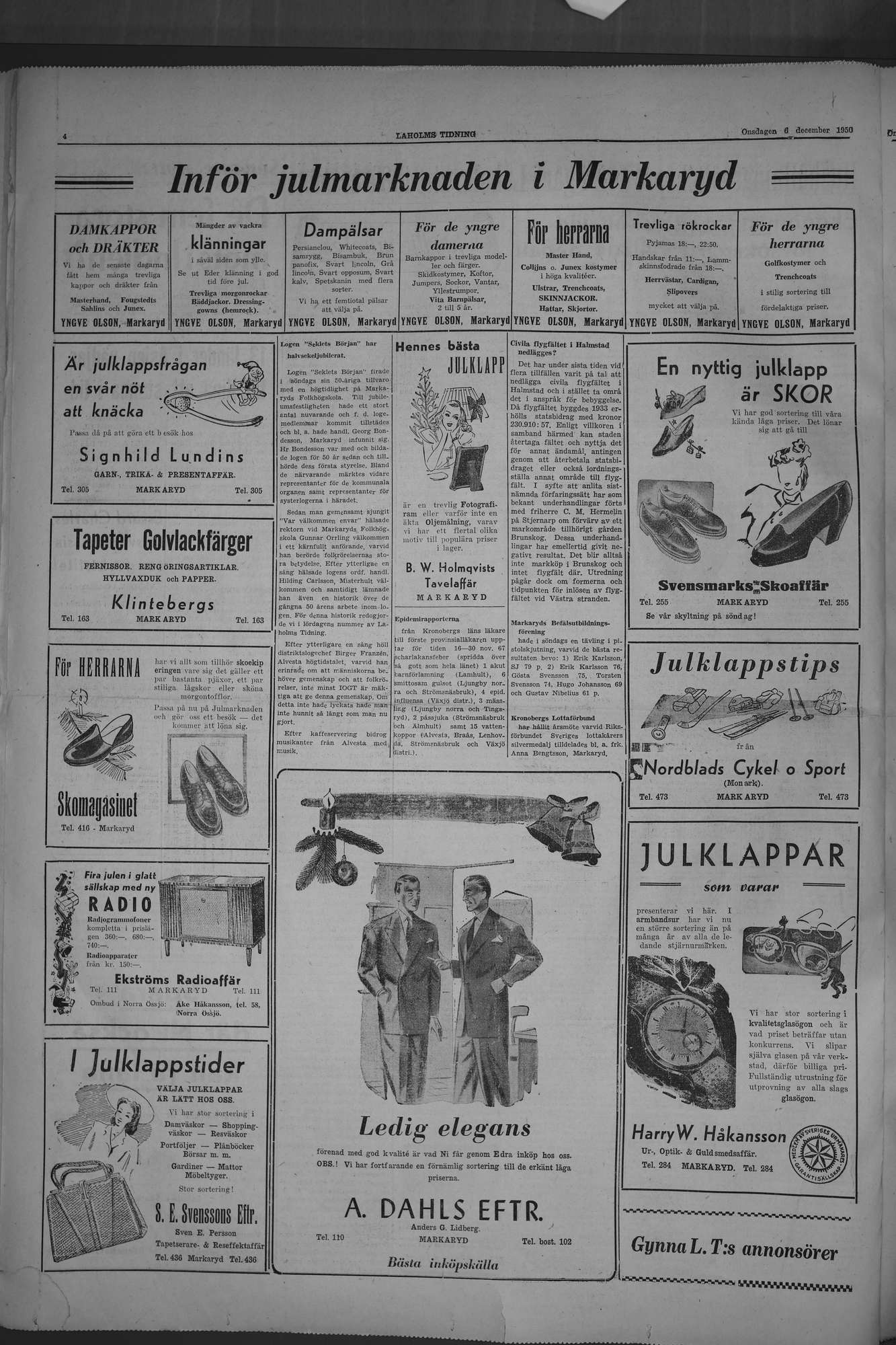 Laholms Tidning Onsdag 6 december 1950, sida 4