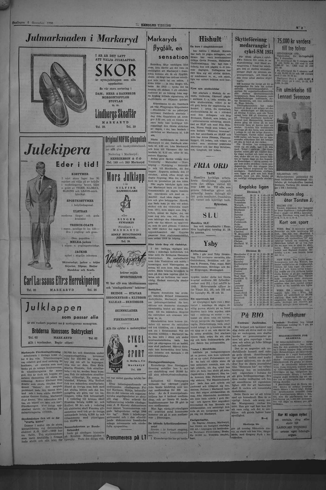 Laholms Tidning Onsdag 6 december 1950, sida 5