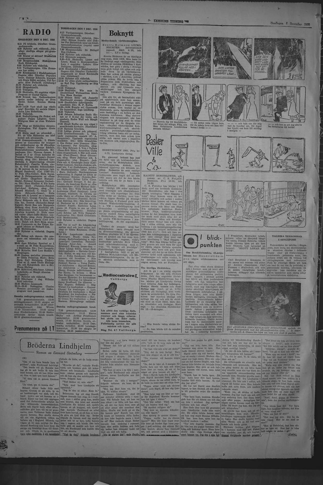 Laholms Tidning Onsdag 6 december 1950, sida 8