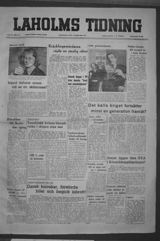 Förstasidan, Måndag 6 februari 1950