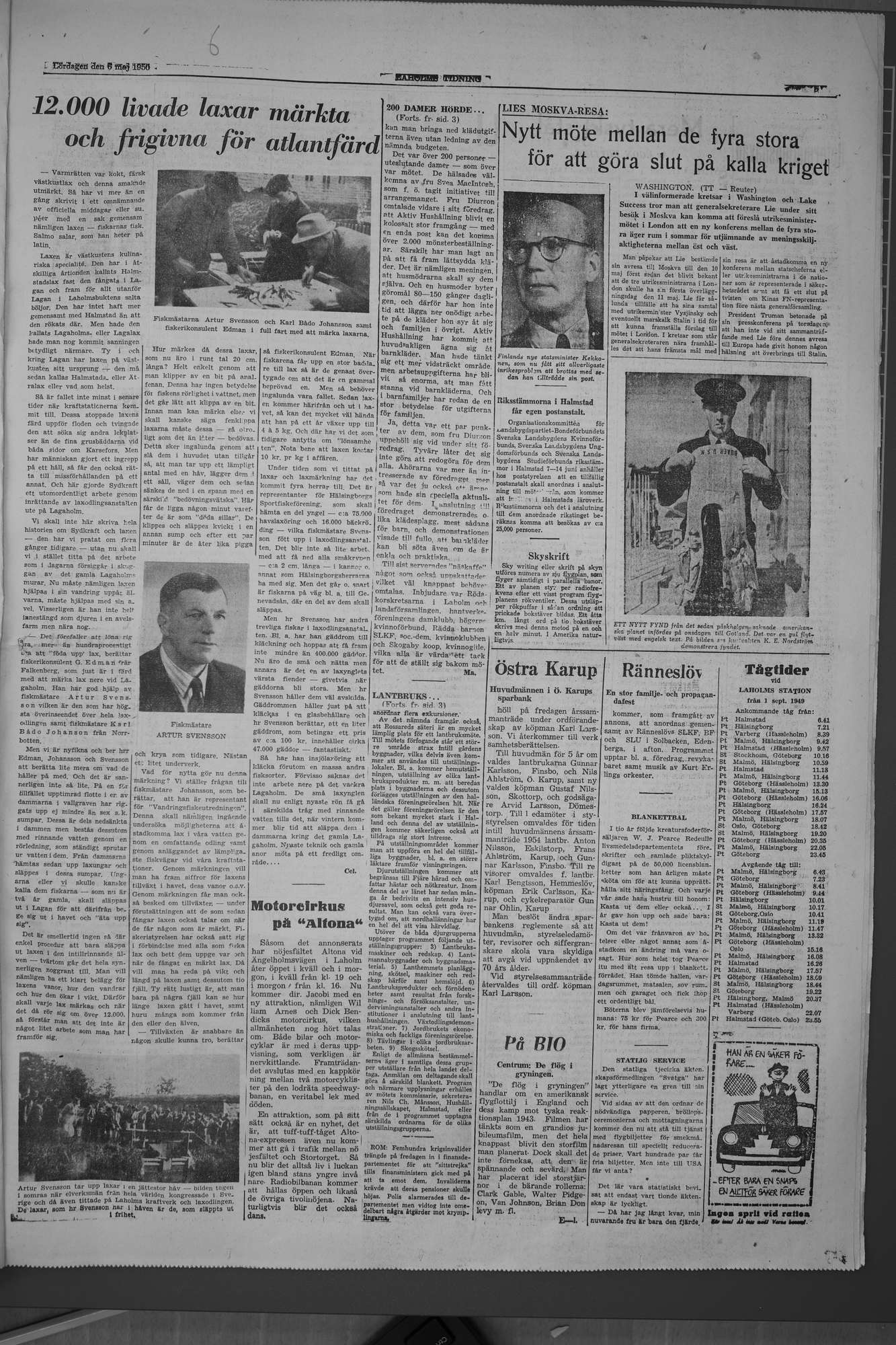 Laholms Tidning Lördag 6 maj 1950, sida 5