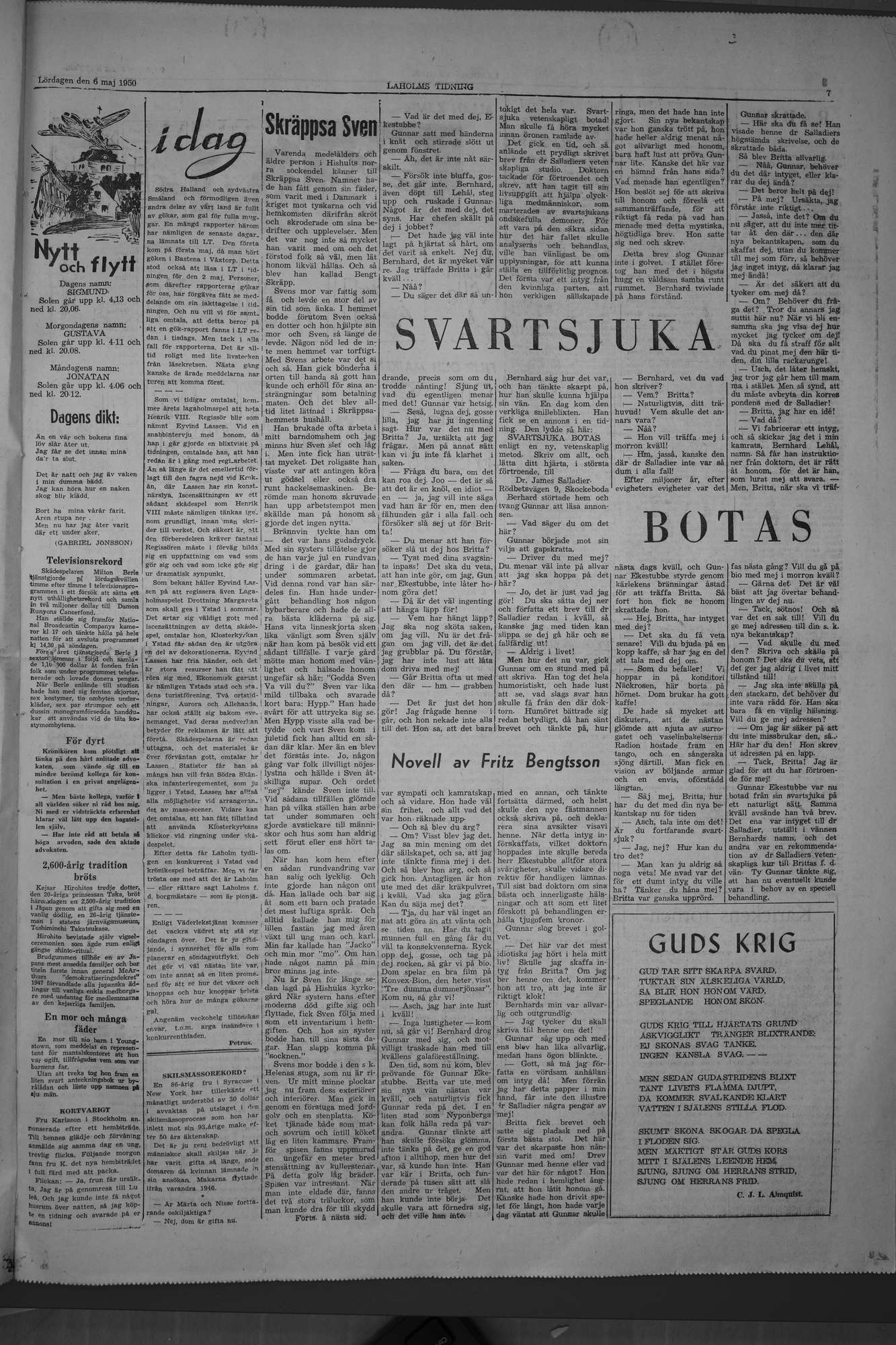 Laholms Tidning Lördag 6 maj 1950, sida 7