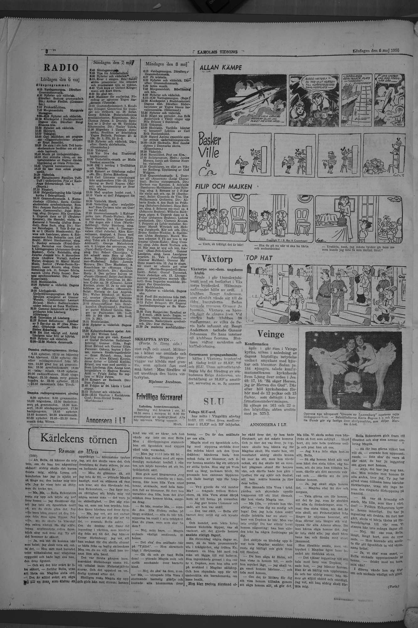 Laholms Tidning Lördag 6 maj 1950, sida 8