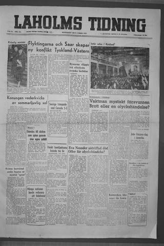 Förstasidan, Måndag 6 mars 1950
