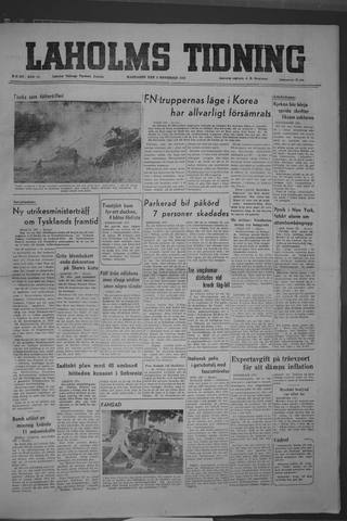 Förstasidan, Måndag 6 november 1950