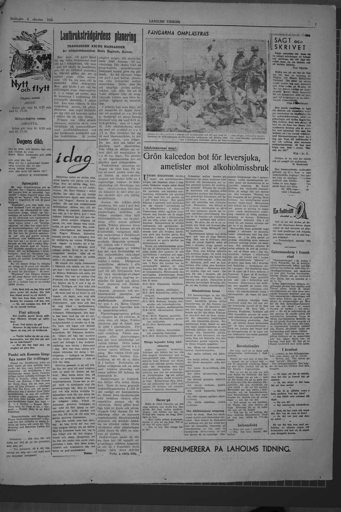 Laholms Tidning Fredag 6 oktober 1950, sida 7