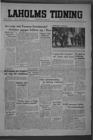 Förstasidan, Måndag 7 augusti 1950