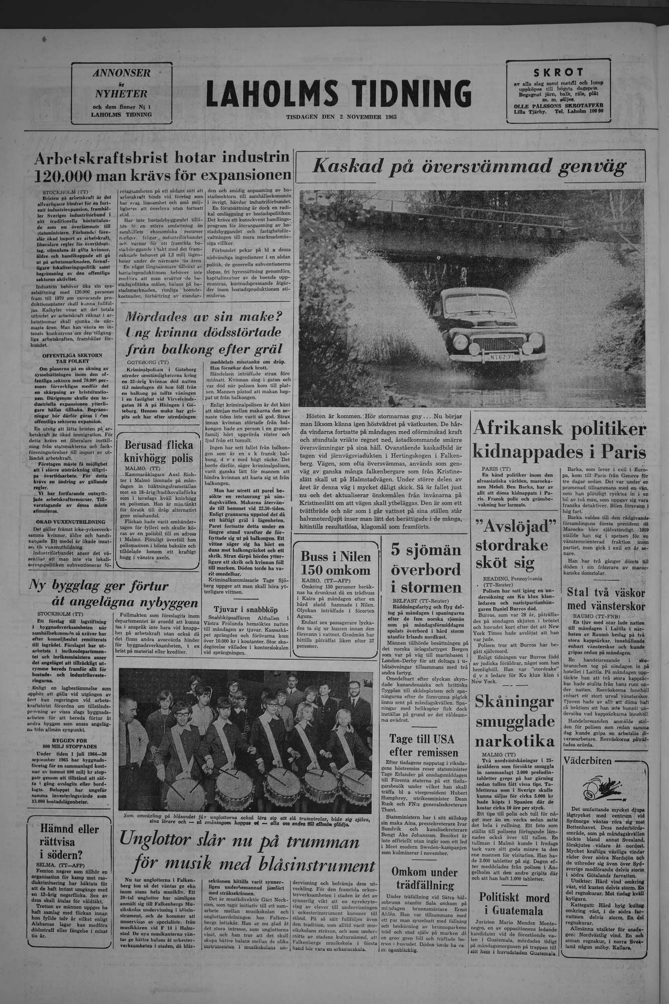 Laholms Tidning Tisdag 2 november 1965, sida 8