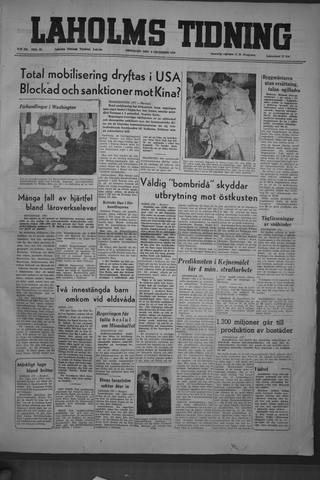 Förstasidan, Fredag 8 december 1950