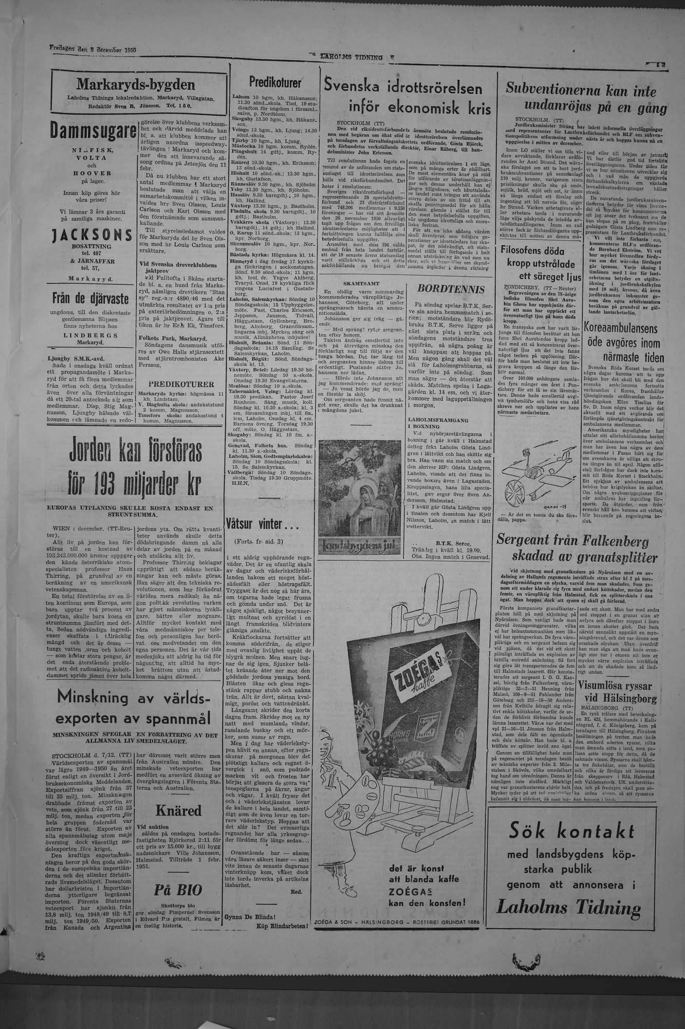 Laholms Tidning Fredag 8 december 1950, sida 5